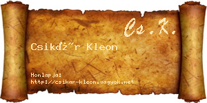 Csikár Kleon névjegykártya
